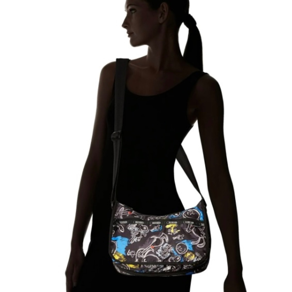 2 pcs - LeSportsac X Peanuts Classic Deluxe Everyday Bag Purse Chalkboard Snoopy